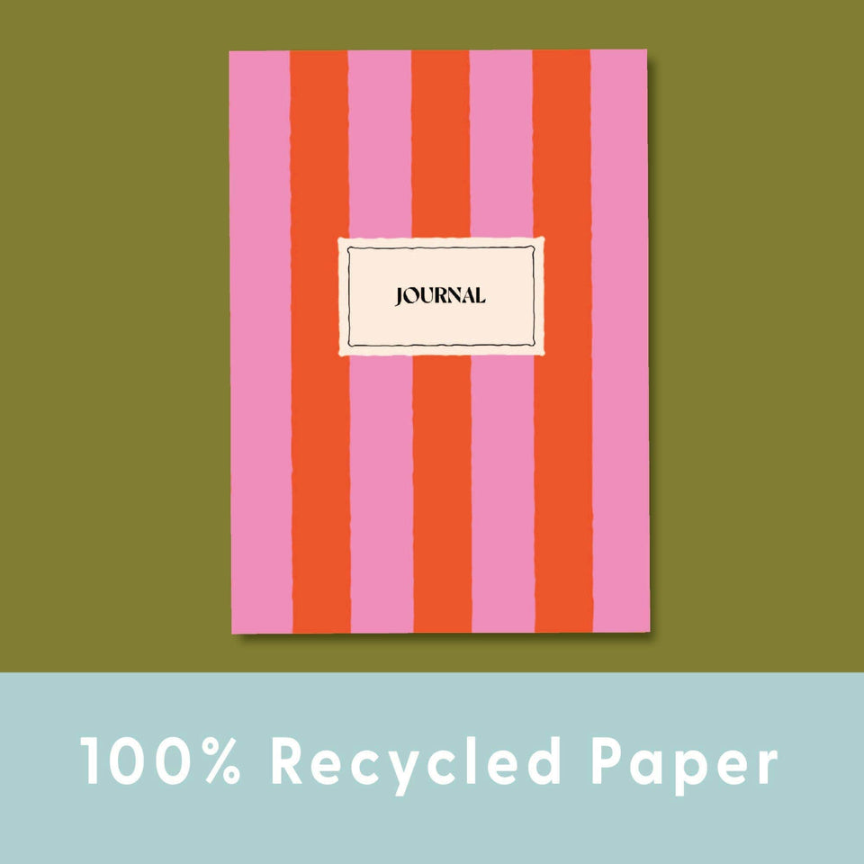 A5 Lined Notebook | Hot Pink Stripe - Casa by Josephine Jenno