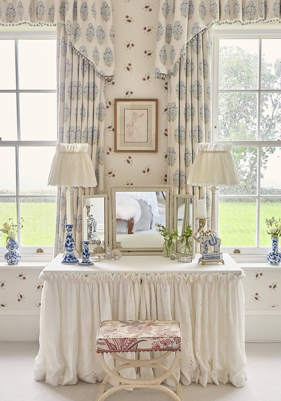 Anna Blue Delft Candle Holder Medium - Set of 2 - Casa by Josephine Jenno