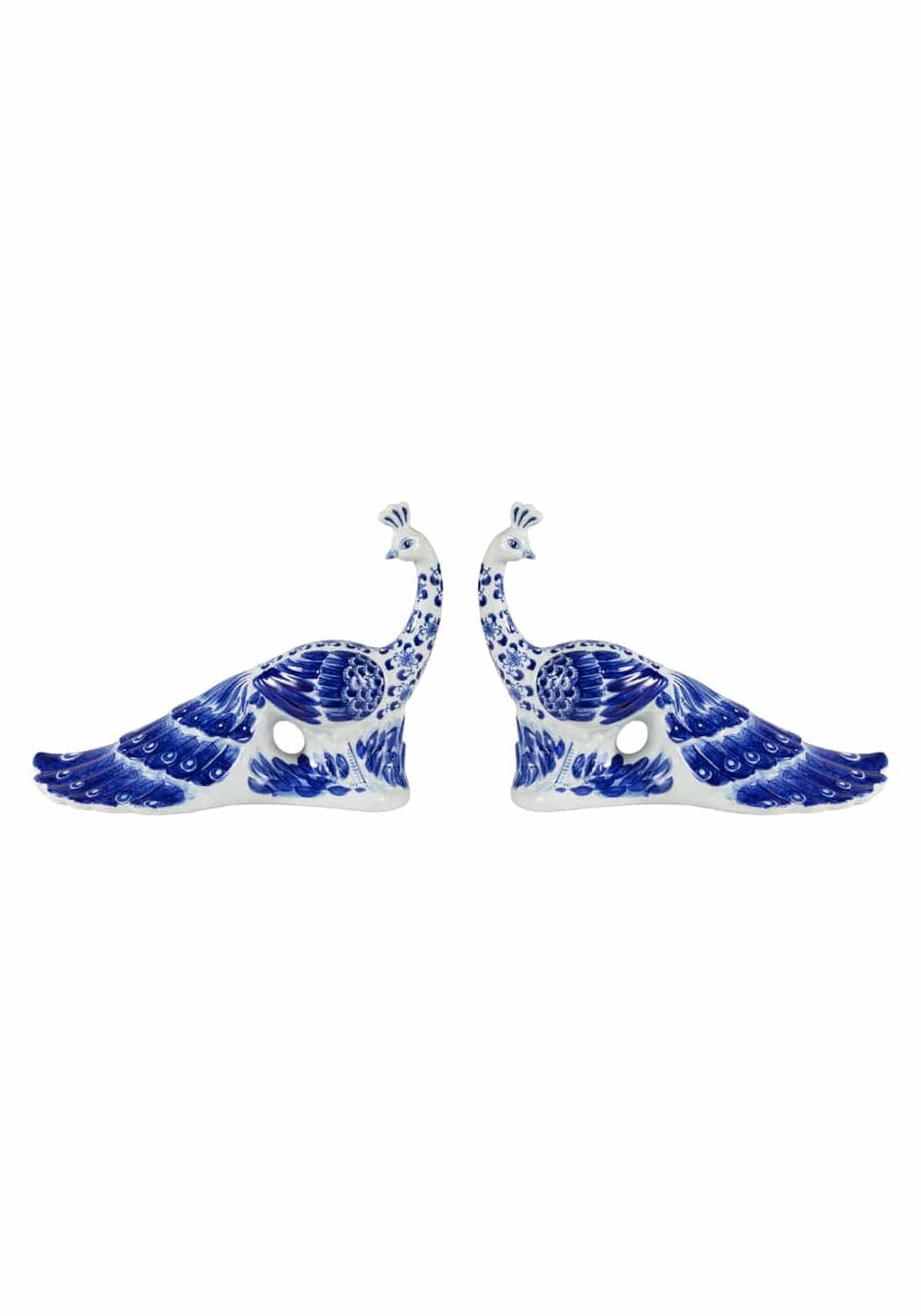 Antoinette Feathered Delft Peacock - Set of 2 - Casa by Josephine Jenno