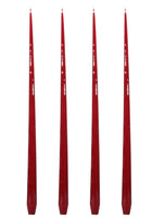 Aurora Tall Slender Taper Candles - Red