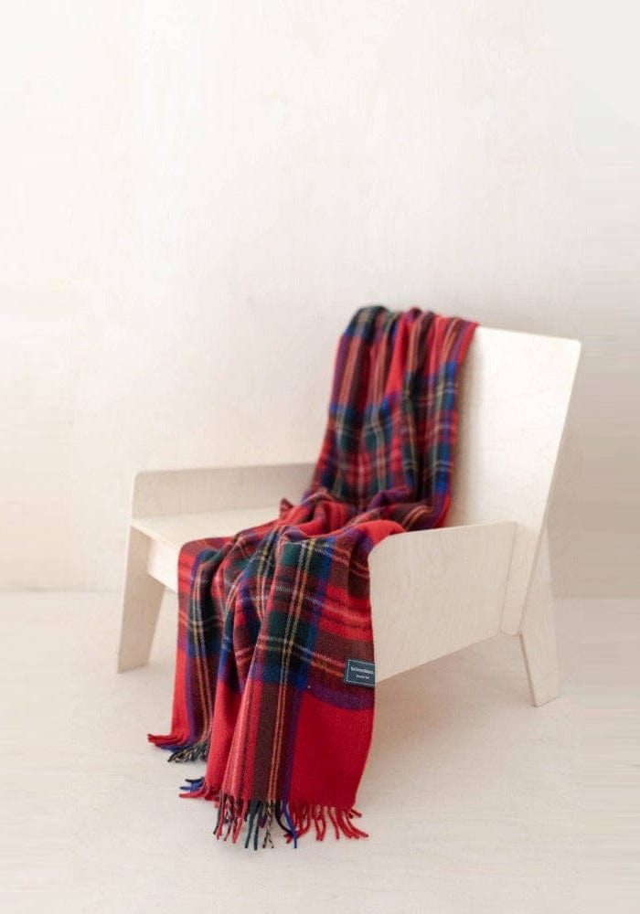 Recycled Wool Knee Blanket in Stewart Royal Tartan