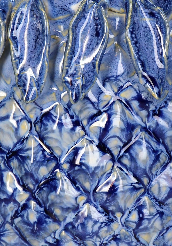 Blue Pineapple Stoneware Vase - Handpainted Statement Piece - Casa by Josephine Jenno