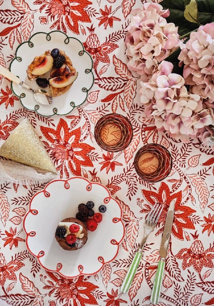 Bossa Nova Tablecloth - Red - Casa by Josephine Jenno