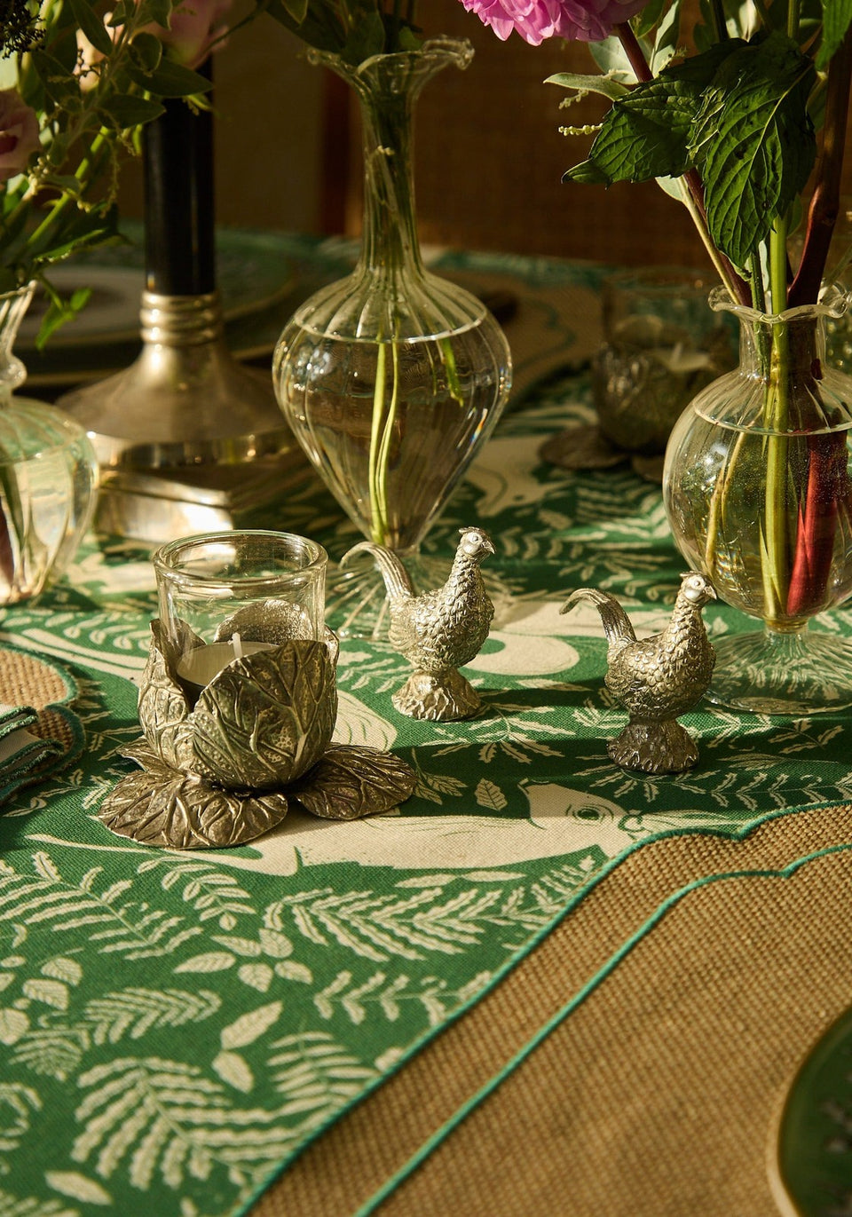 Pewter Cabbage Tea Light Holder- Set of 2