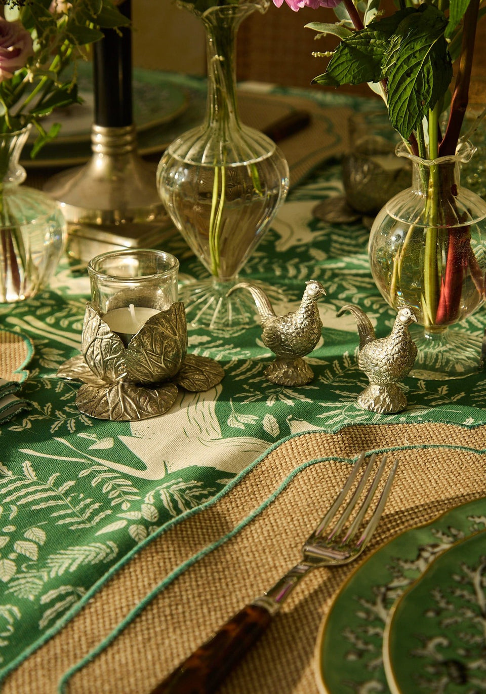 Pewter Cabbage Tea Light Holder- Set of 2