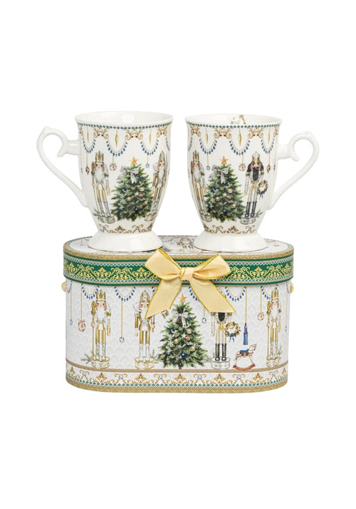 Nutcracker Christmas Mugs x 2 with Gift Box