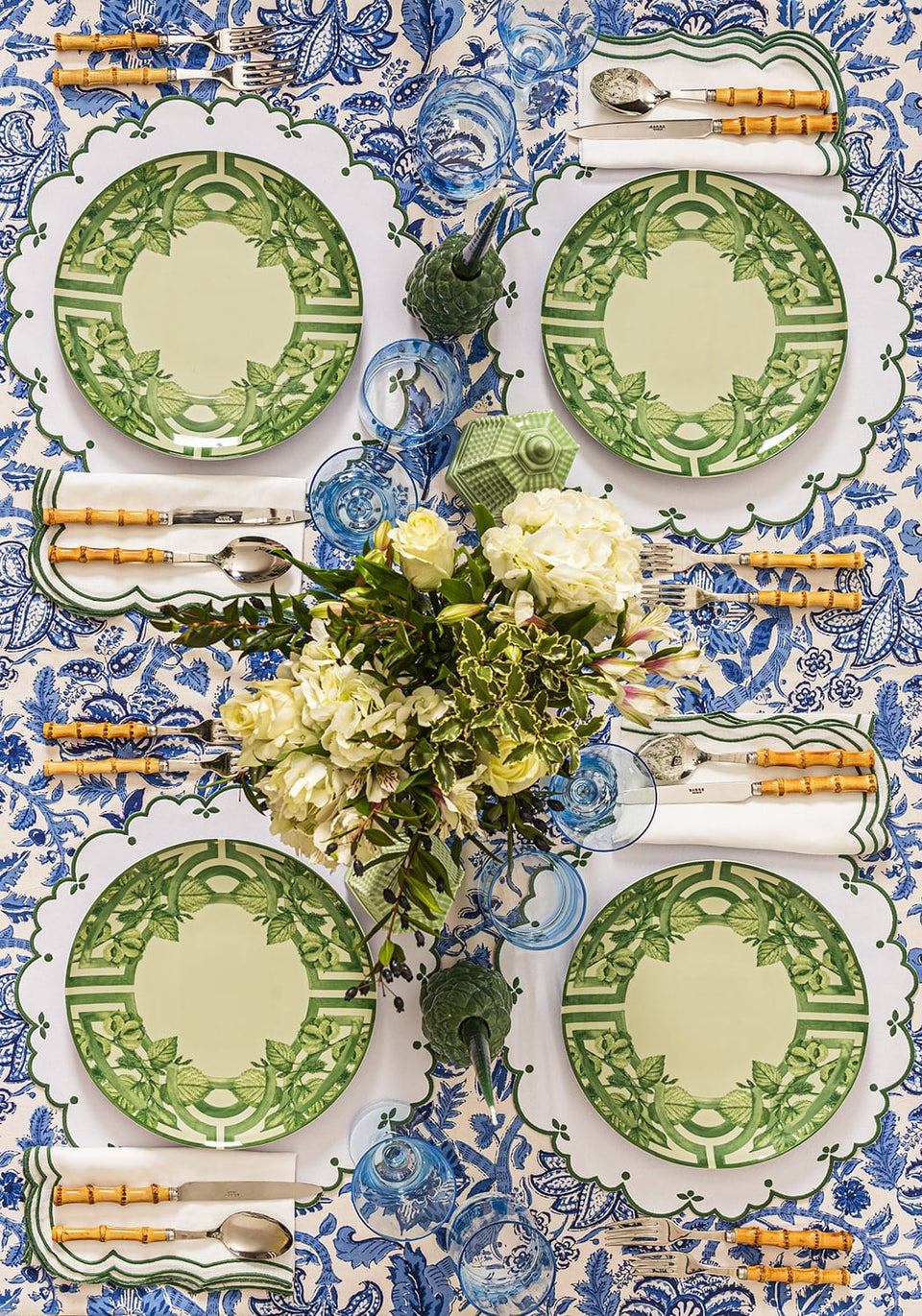 Chloe's Green and Gorgeous Dinner Plate - Set of 4 - Casa by Josephine Jenno