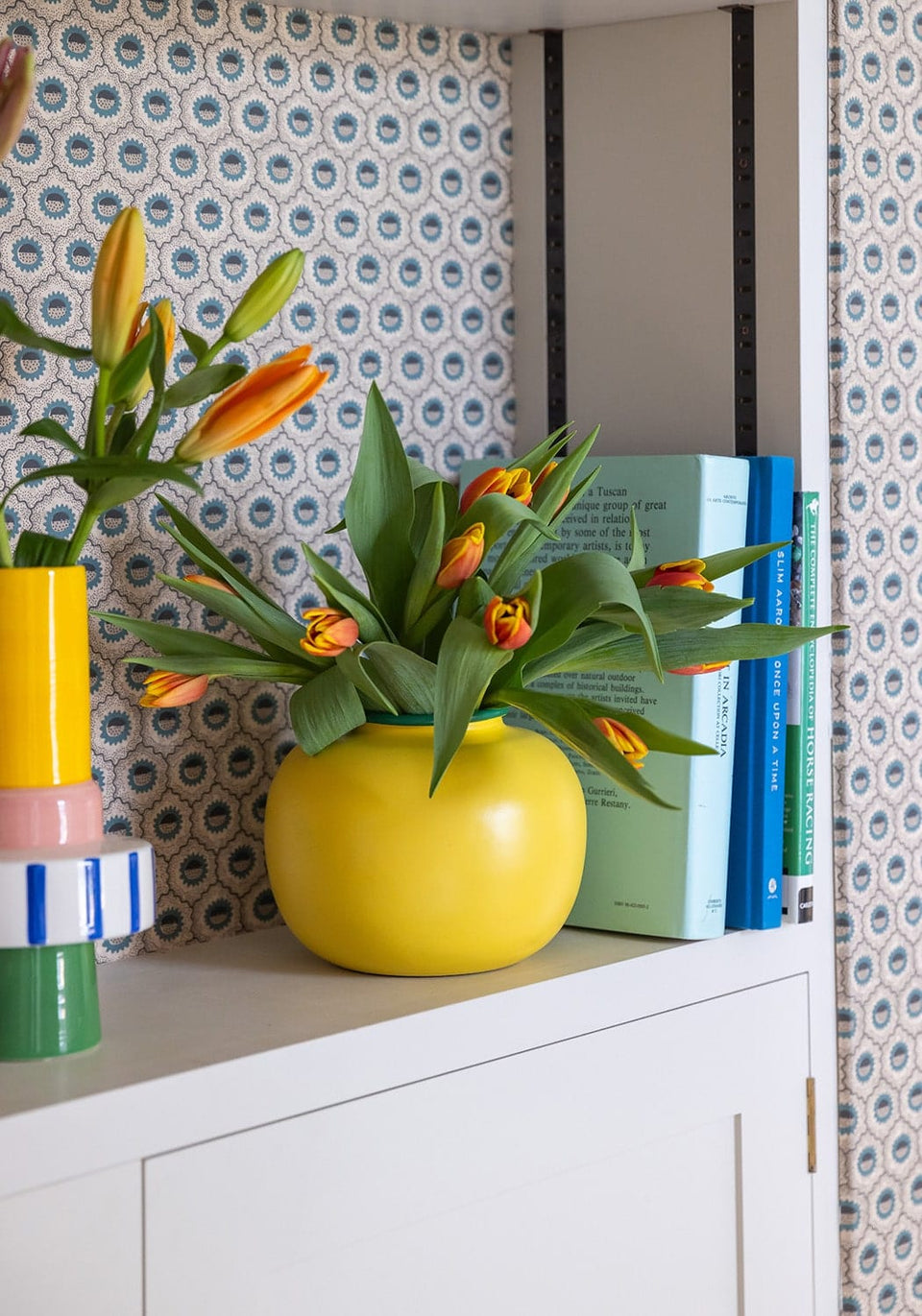 Color Blocking Yellow and Green Vase - Casa by Josephine Jenno