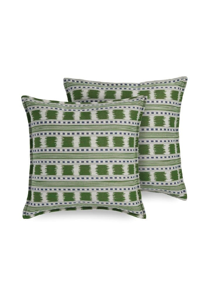 Blue and Green Stripe Cushion Cover