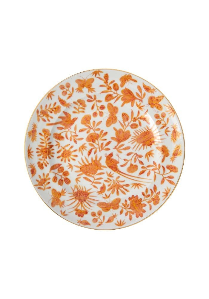 4 Sacred Bird and Butterfly Mottahedeh Archival Revival Dessert Plates