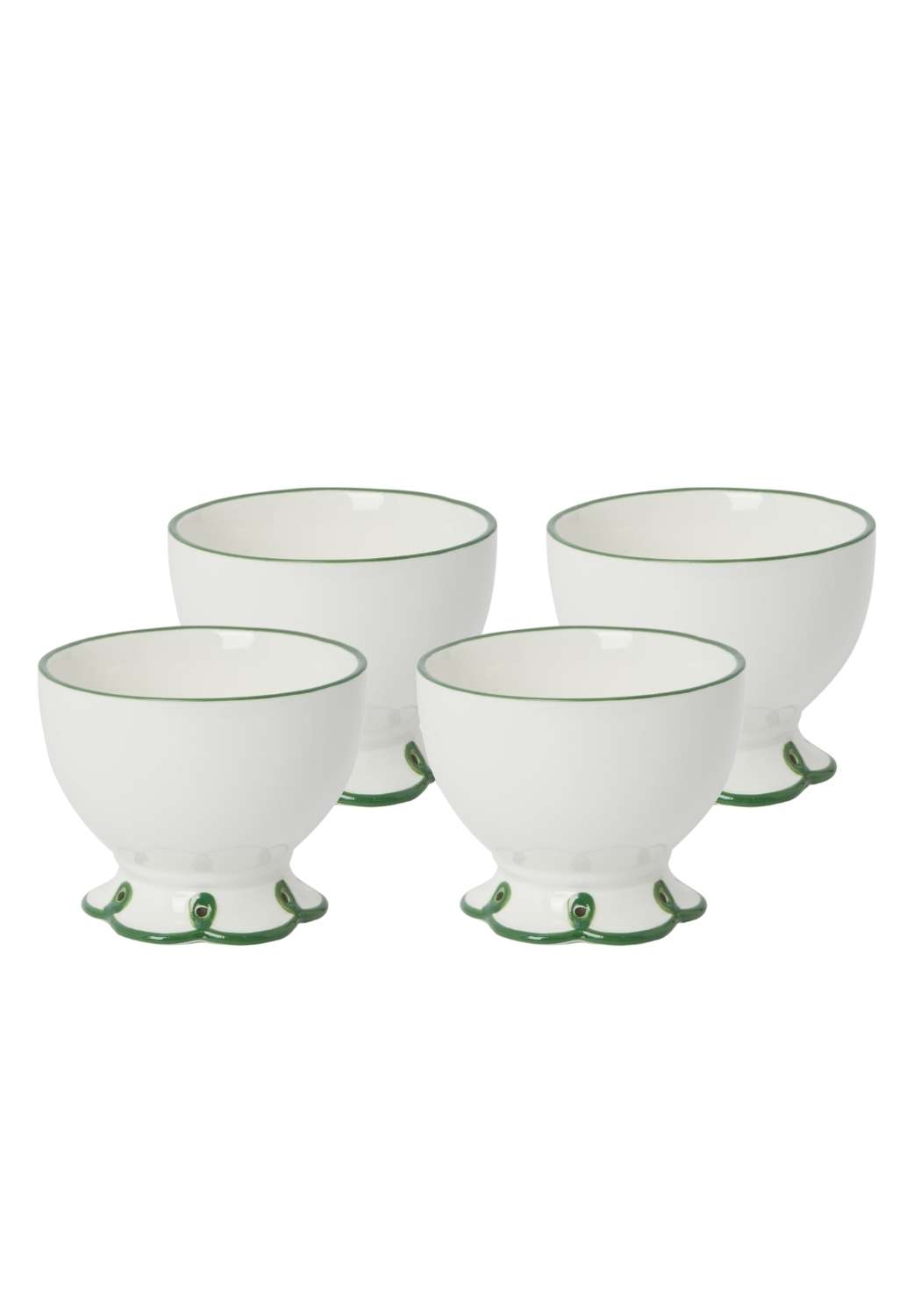 Glorious Green Scalloped Nibbles Bowl - Set of 4 - Casa by Josephine Jenno
