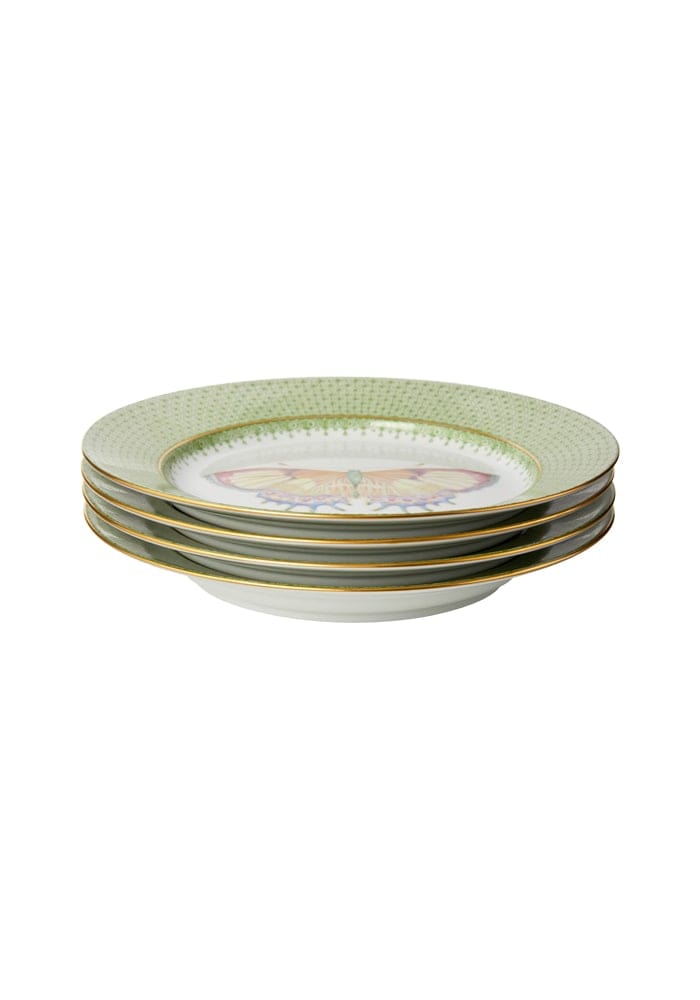 Green Apple Lace Plate Butterfly Side/Pudding Plates - Set of 4 - Casa by Josephine Jenno
