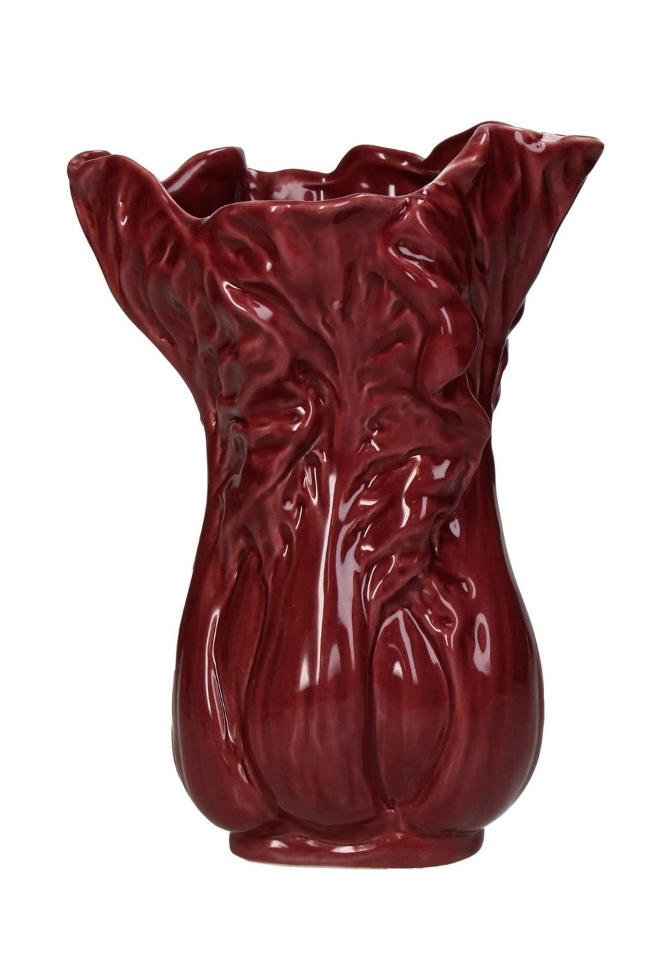Maroon Coloured Cabbage Leaf Vase - Casa by Josephine Jenno