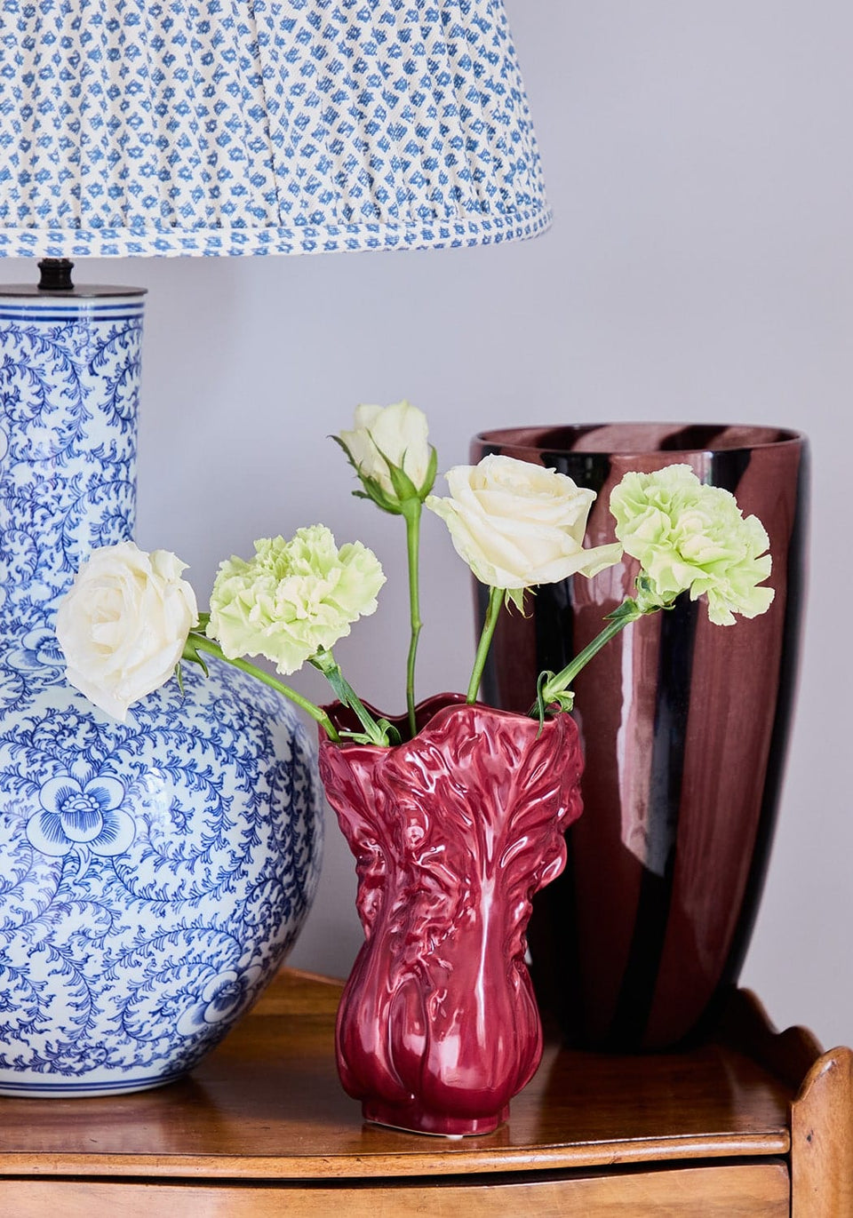 Maroon Coloured Cabbage Leaf Vase - Casa by Josephine Jenno