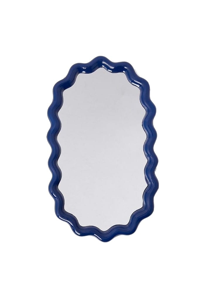 Wavey Mirror in Blue Oval