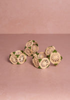 Atlántico Iraca Woven Napkin Ring, Green - Set of 4