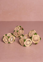 Atlántico Iraca Woven Napkin Ring, Green - Set of 4