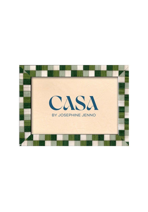 Fresh Green Checkered Frame 6x4