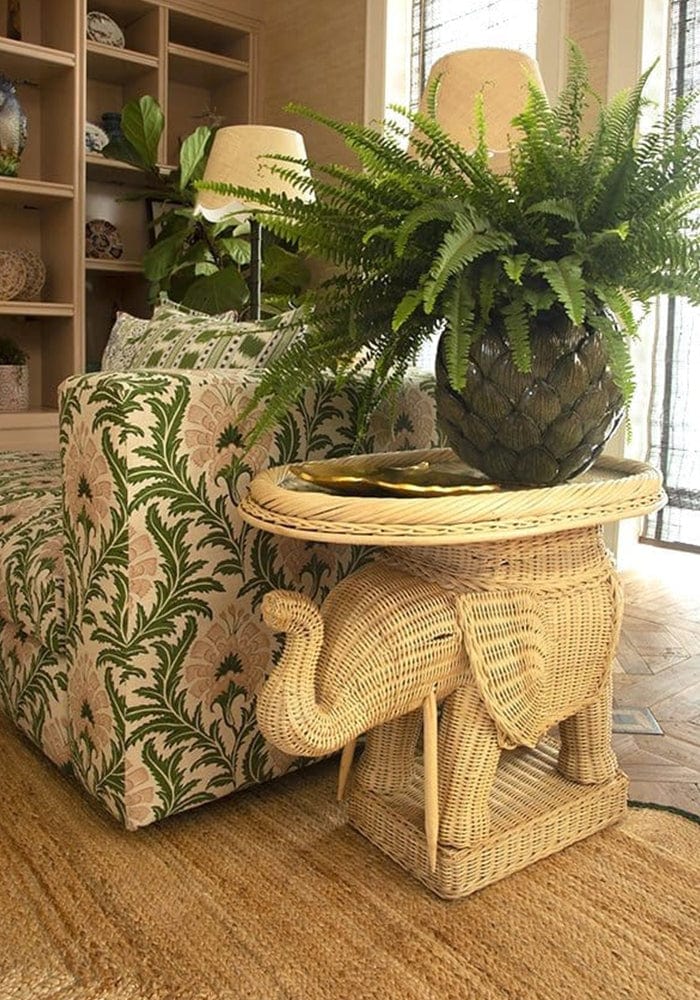 Rattan Elephant Side Table - Casa by Josephine Jenno