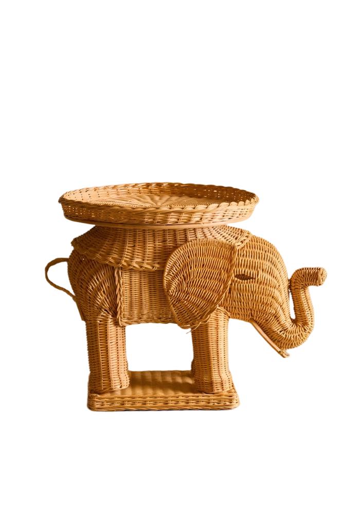 Rattan Elephant Side Table - Casa by Josephine Jenno