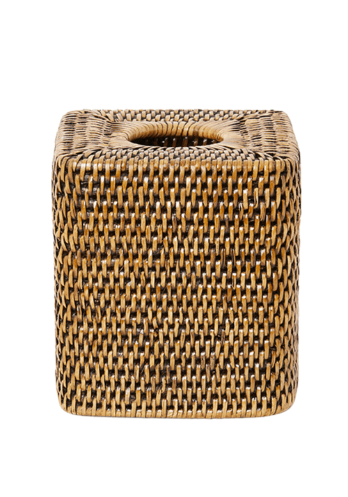 Rattan Tissue Box Cover - Brown