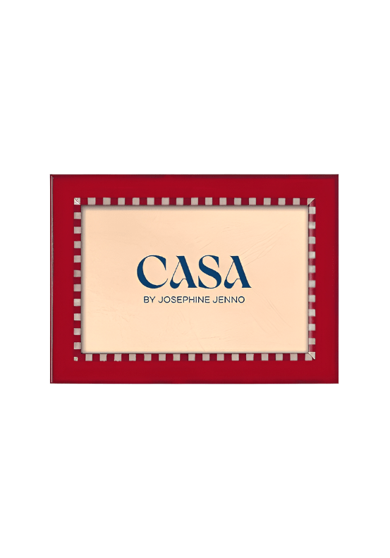Red and White Striped Marquetry Photo Frame 7x5" - Casa by Josephine Jenno