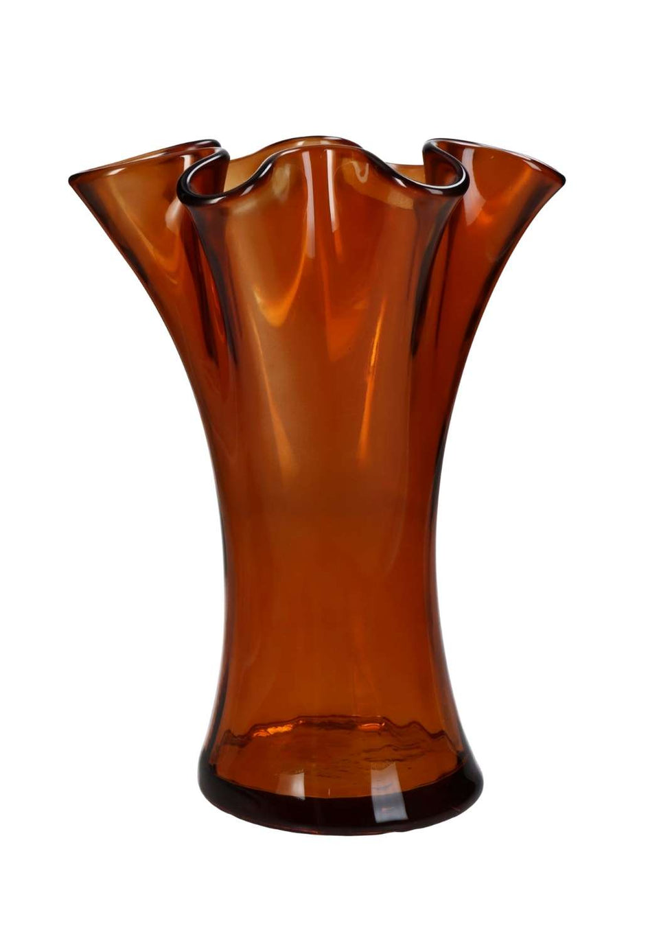Scalloped Top Elegant Vase in Brown - Casa by Josephine Jenno