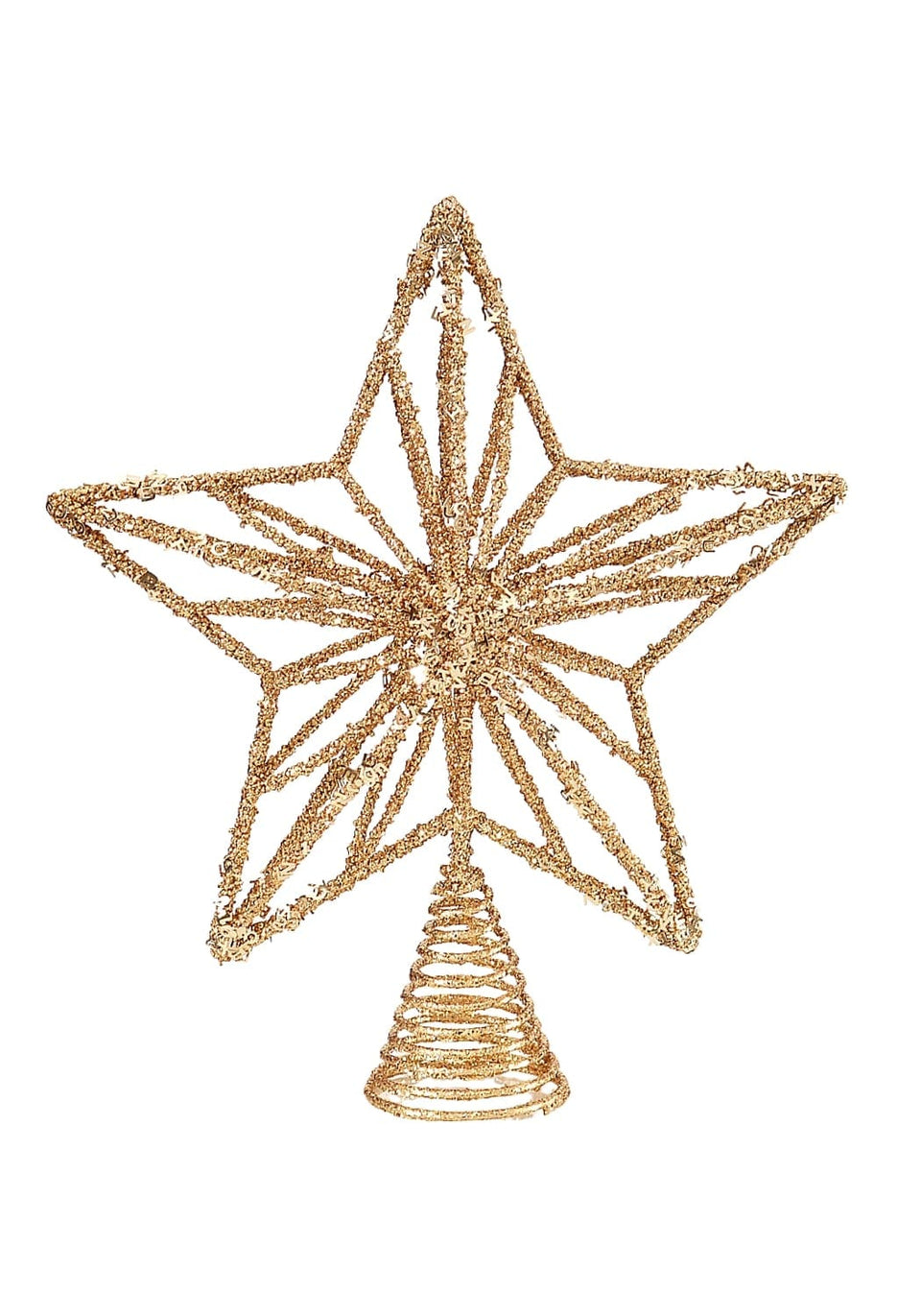 Celestial Glow: Gold Wire Star Tree Topper