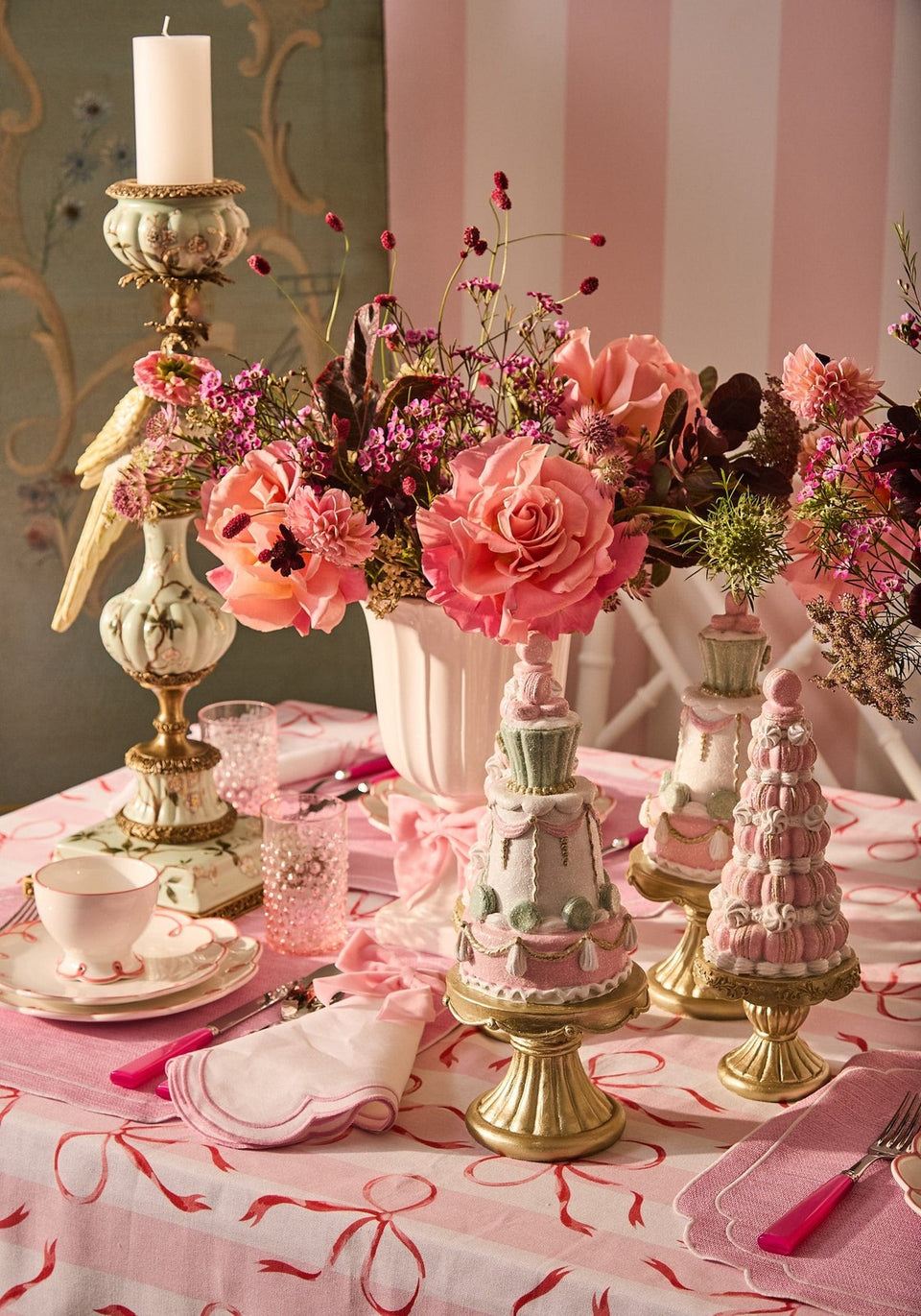 Sweet Tower: Pink & White Macaron Stand