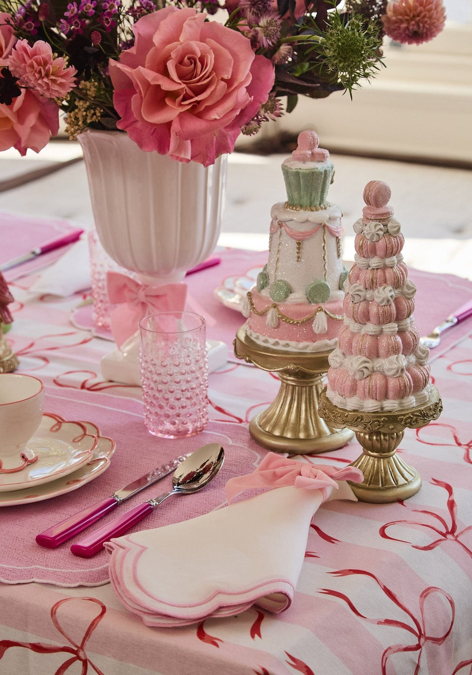Sweet Tower: Pink & White Macaron Stand