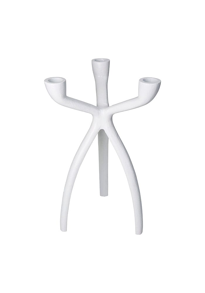 The Modern White Three - Armed Candleholder Large - Casa by Josephine Jenno