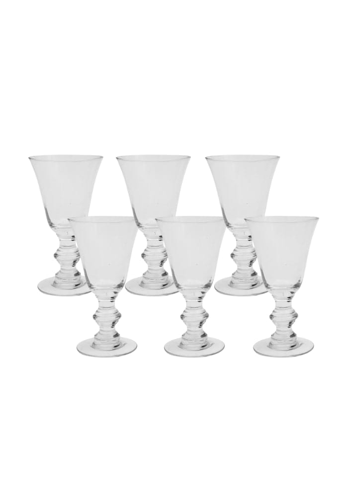 Vintage White Wine Glasses - Luxury Glassware Set of 6 - Casa by Josephine Jenno
