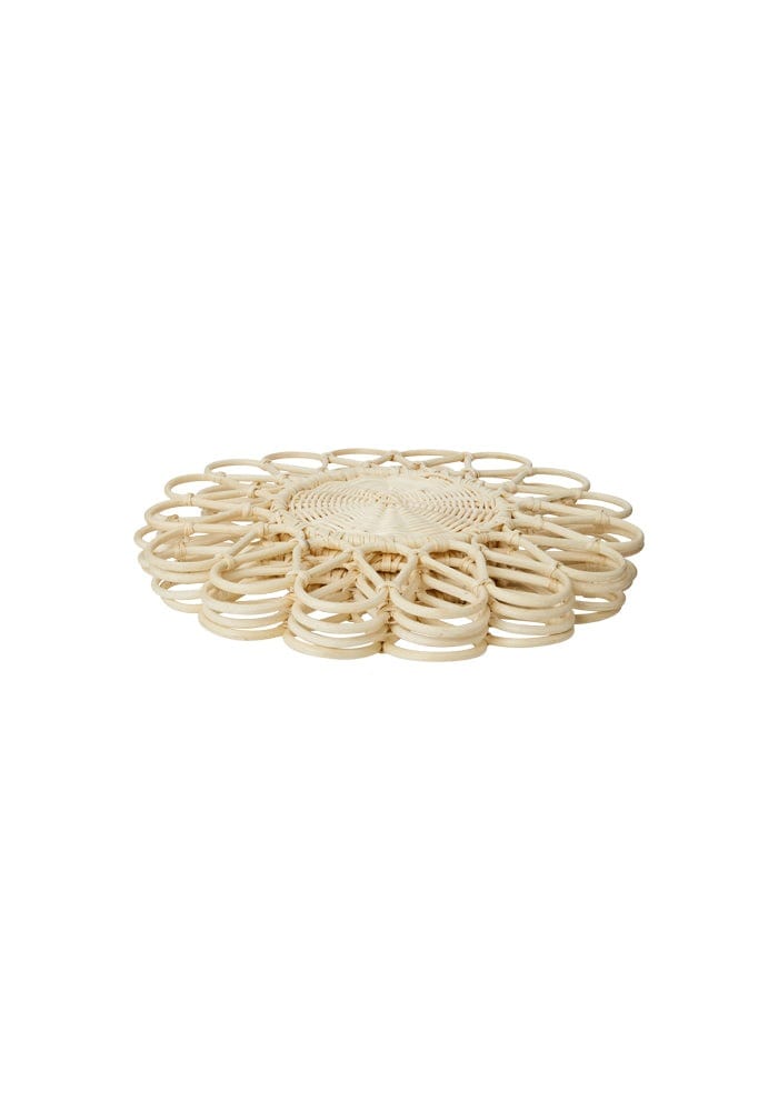 White Petals Rattan Placemats - Set of 4 - Casa by Josephine Jenno