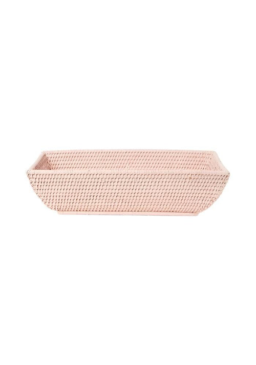 Wiltshire Long Rattan Basket in Pink