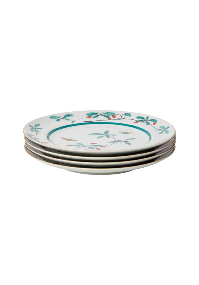 4 Famille Verte Dinner Plates