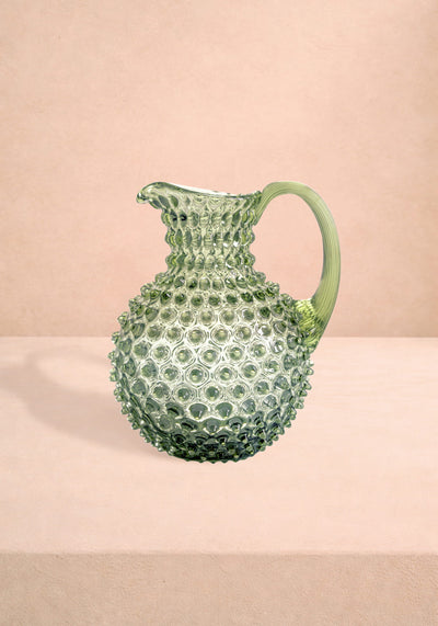 Olive Green Hobnail Jug 2L Statement Glassware