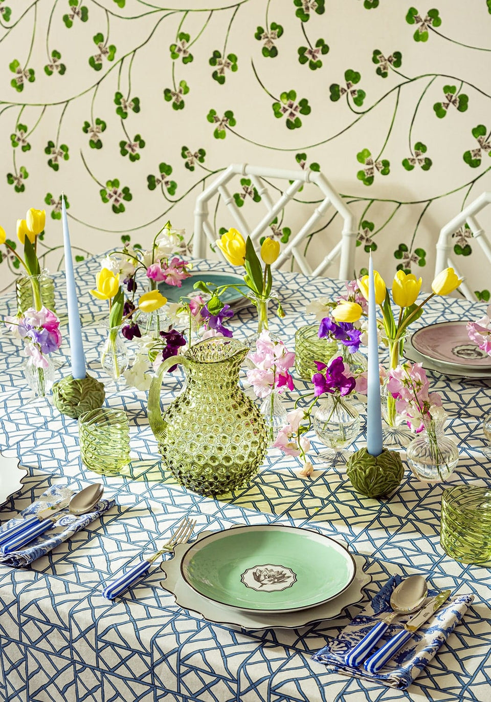 4 - Piece Candy Stripe Blue And White Cutlery Set - Casa by Josephine Jenno