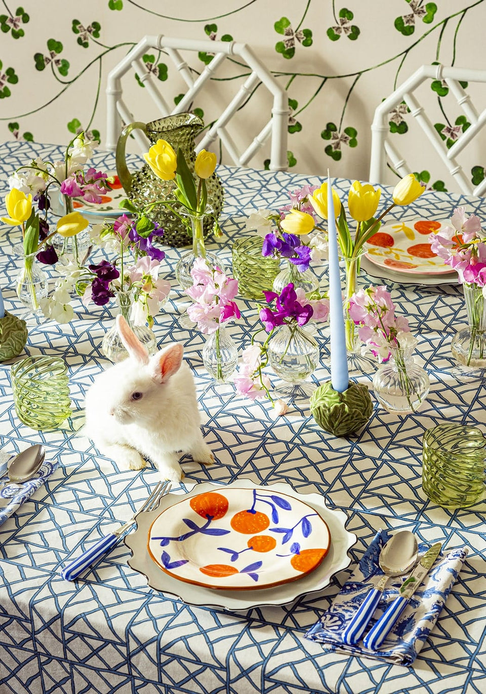 4 - Piece Candy Stripe Blue And White Cutlery Set - Casa by Josephine Jenno