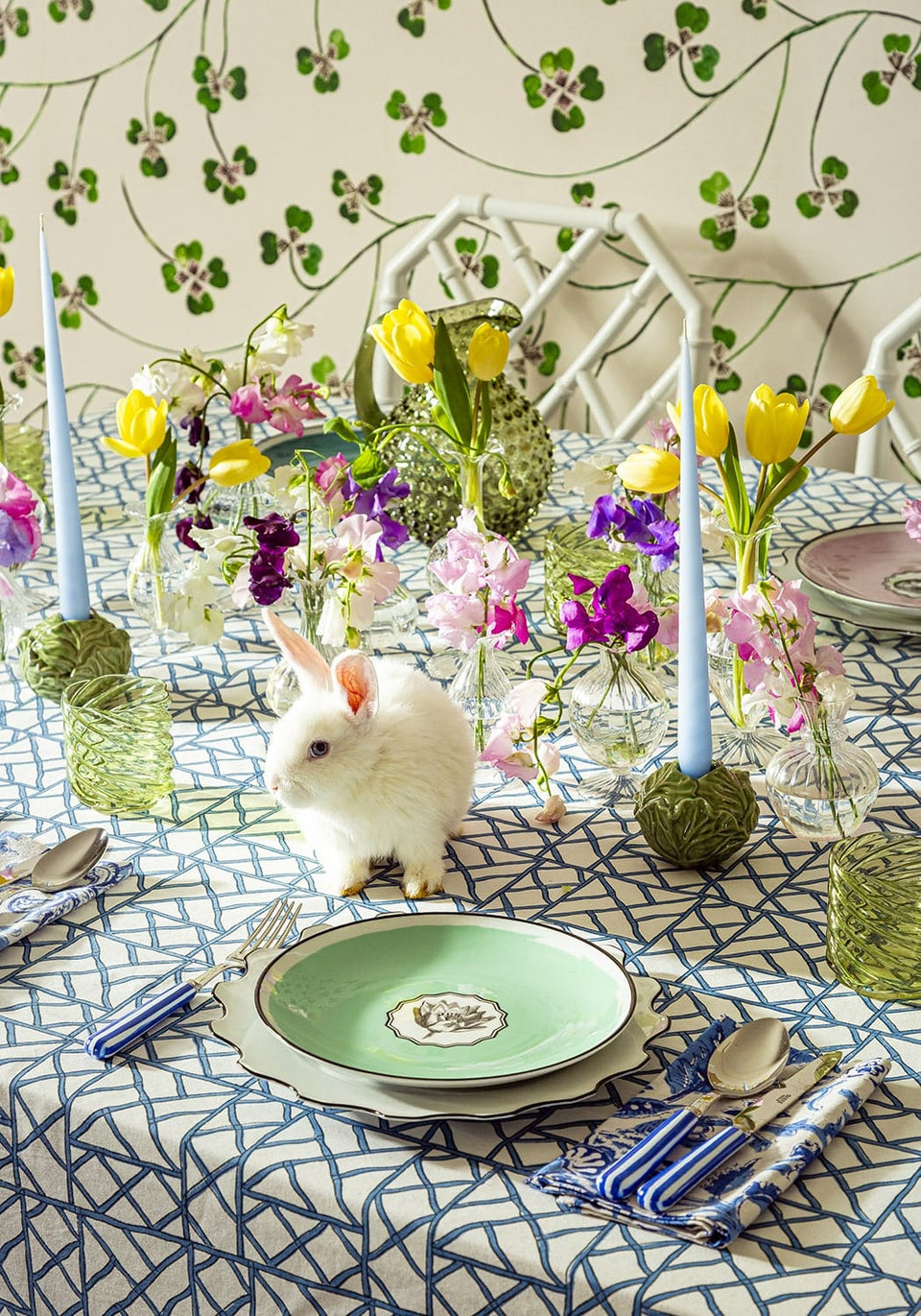 4 - Piece Candy Stripe Blue And White Cutlery Set - Casa by Josephine Jenno