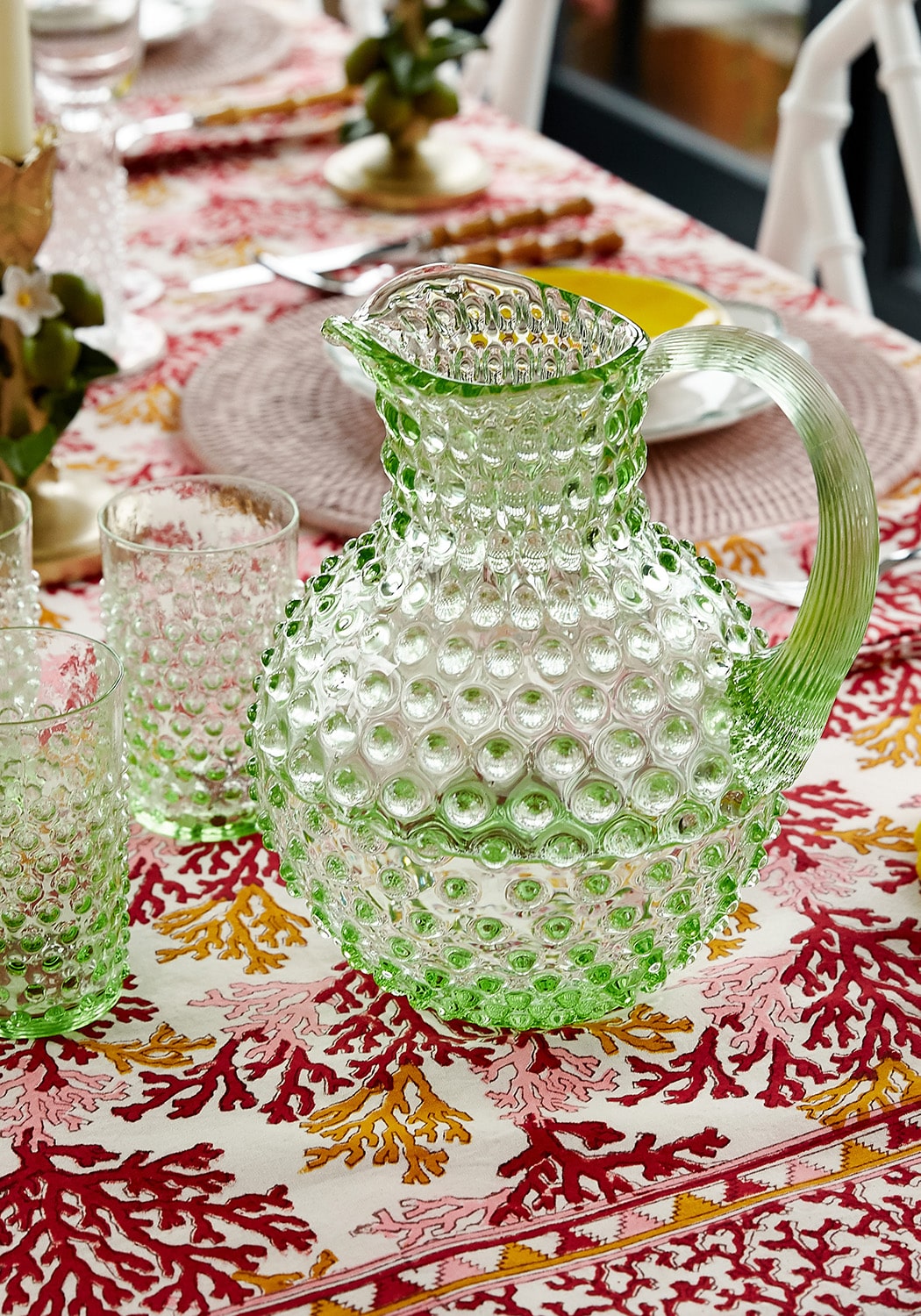 Clover Green Hobnail Large Jug 2L