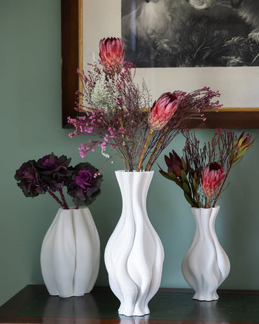 Emilie White Twisted Ceramic Vase