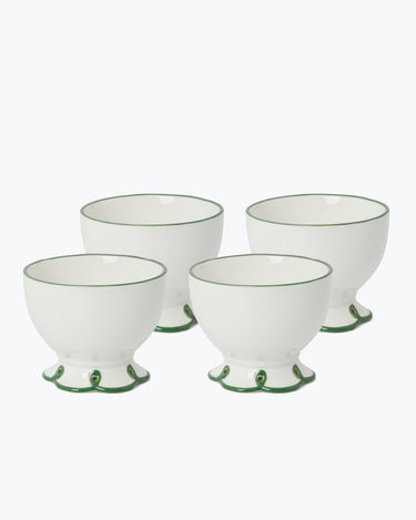 Glorious Green Scalloped Bowl - Set of 4