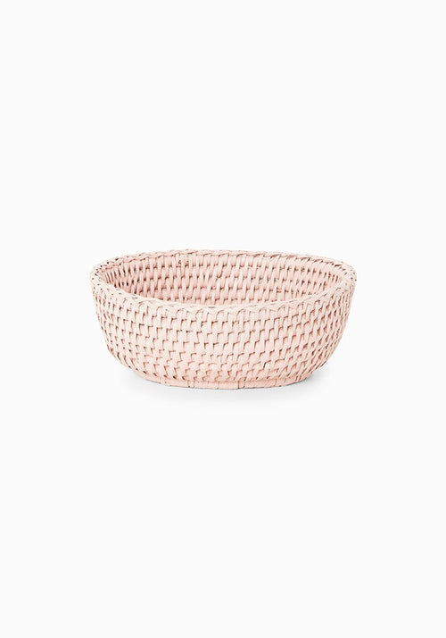 Mayfair Trinket Tray hold All Rattan Basket in Pink