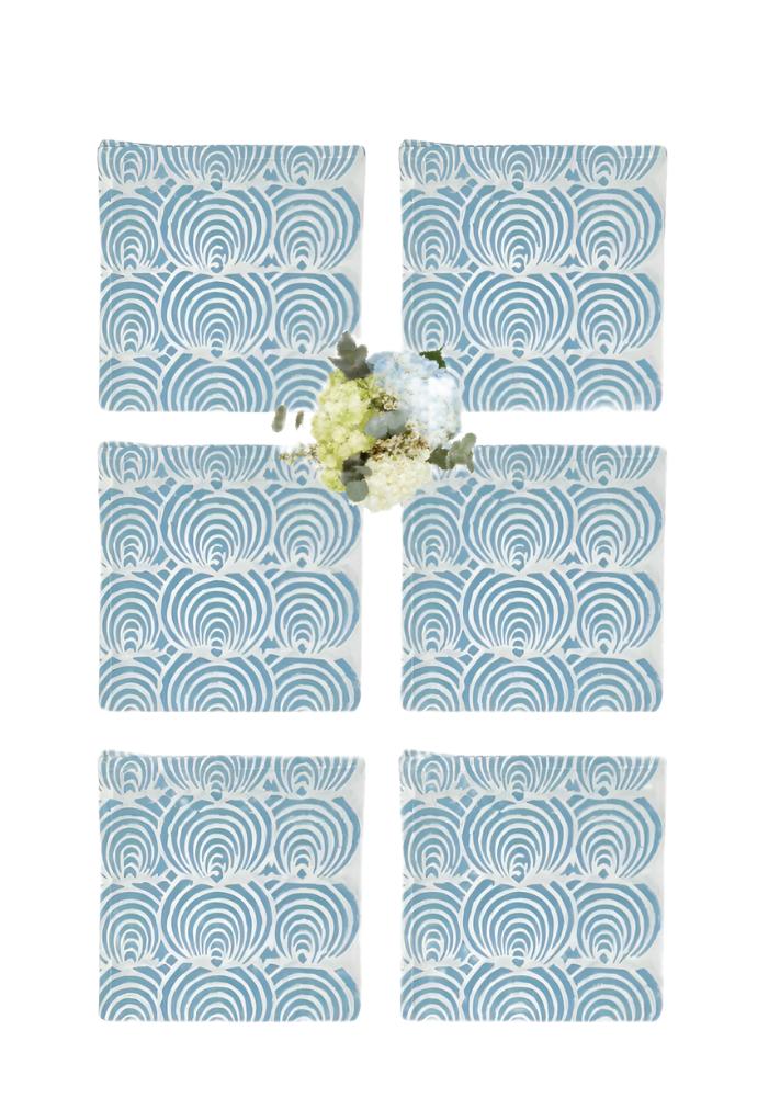 Scallop Spirals Cotton Napkins - Set of 6