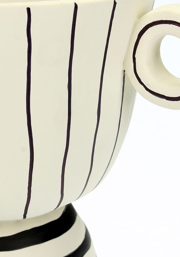 Updated Vintage Striped Urn Vase 