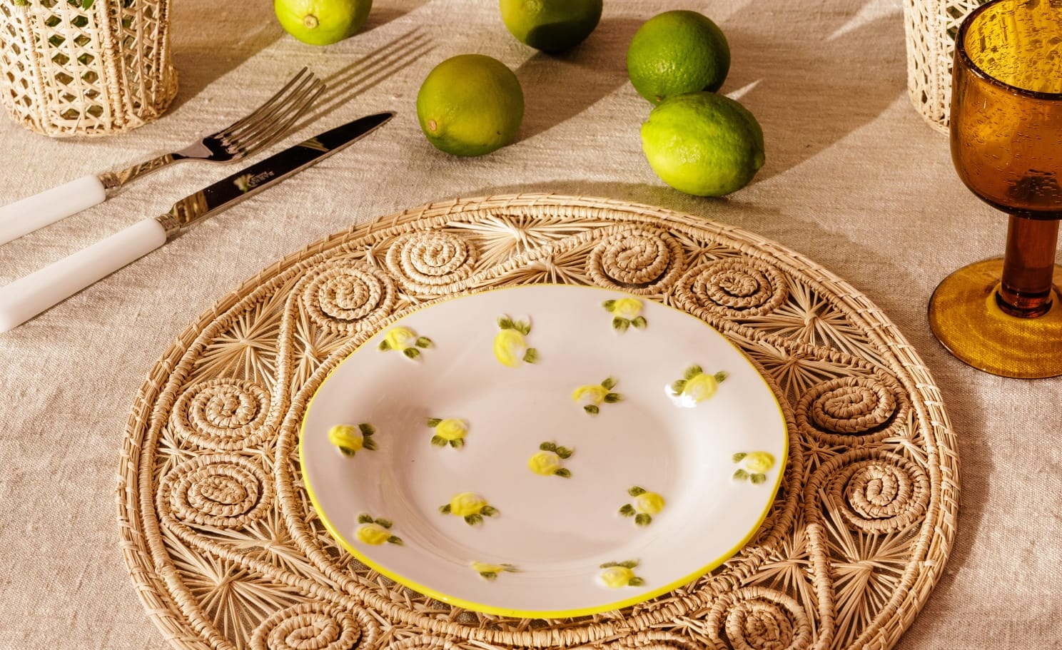 Yellow Rose Table Setting