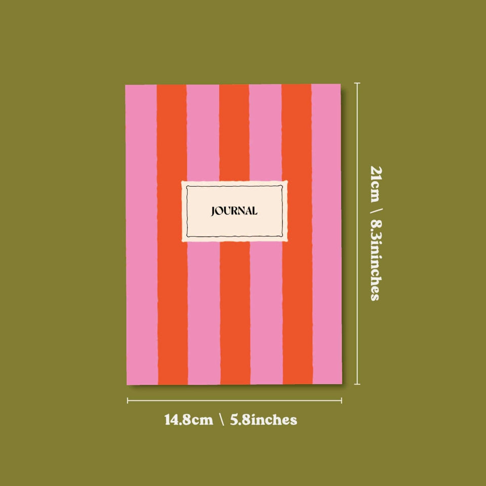 A5 Lined Notebook | Hot Pink Stripe - Casa by Josephine Jenno