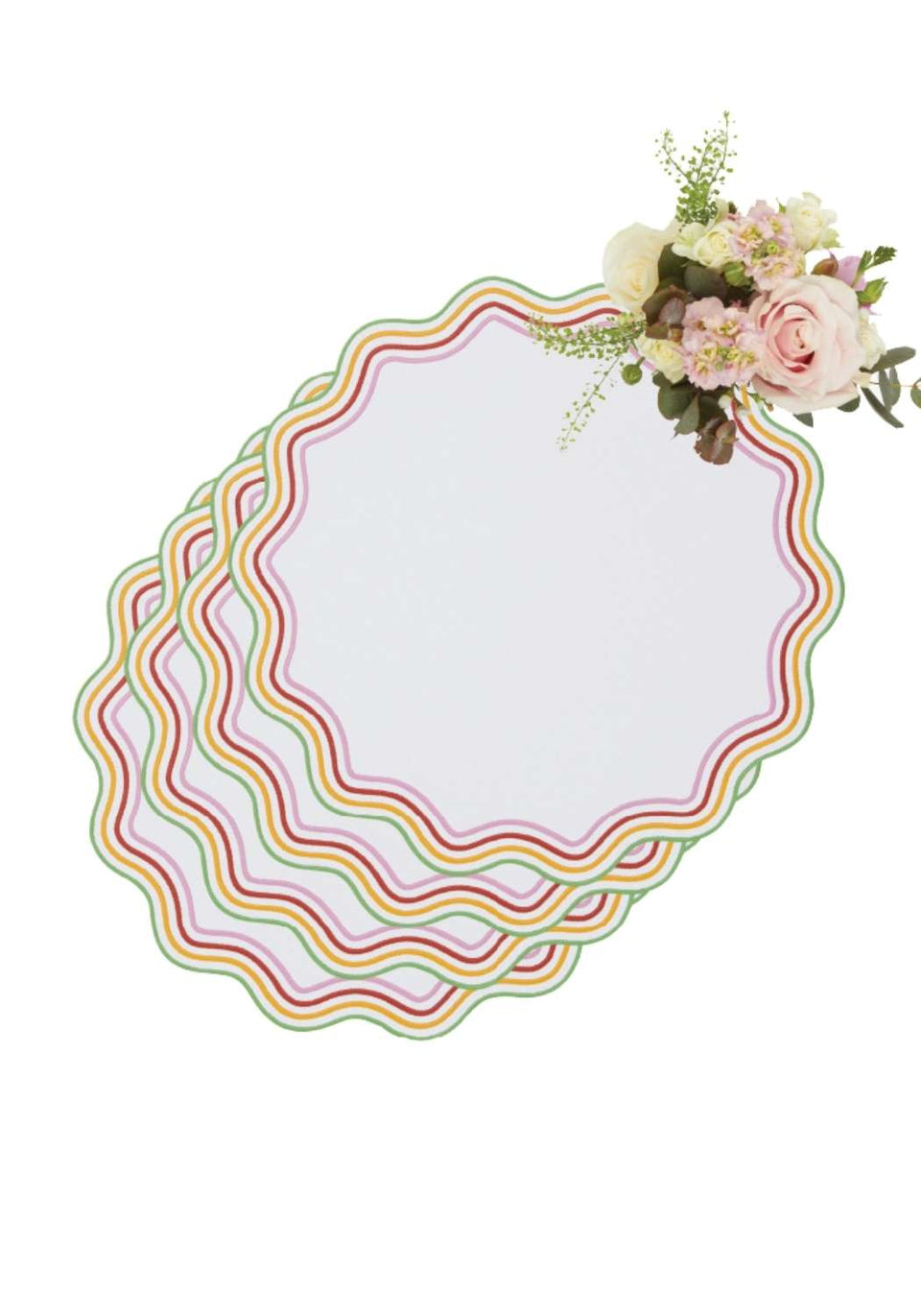 Alice Multi Coloured Trim Placemats - Set of 4 - Casa by Josephine Jenno
