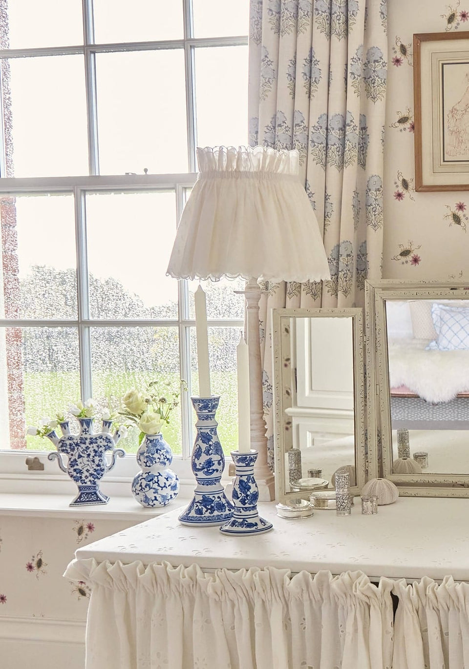 Anna Blue Delft Candle Holder Medium - Set of 2 - Casa by Josephine Jenno