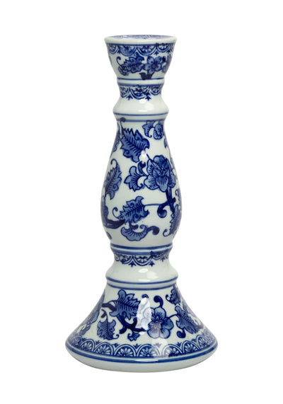 Anna Blue Taper Trio Large Delft Candleholders - Set of 2